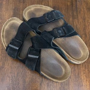 Black Arizona suede Birkenstocks
